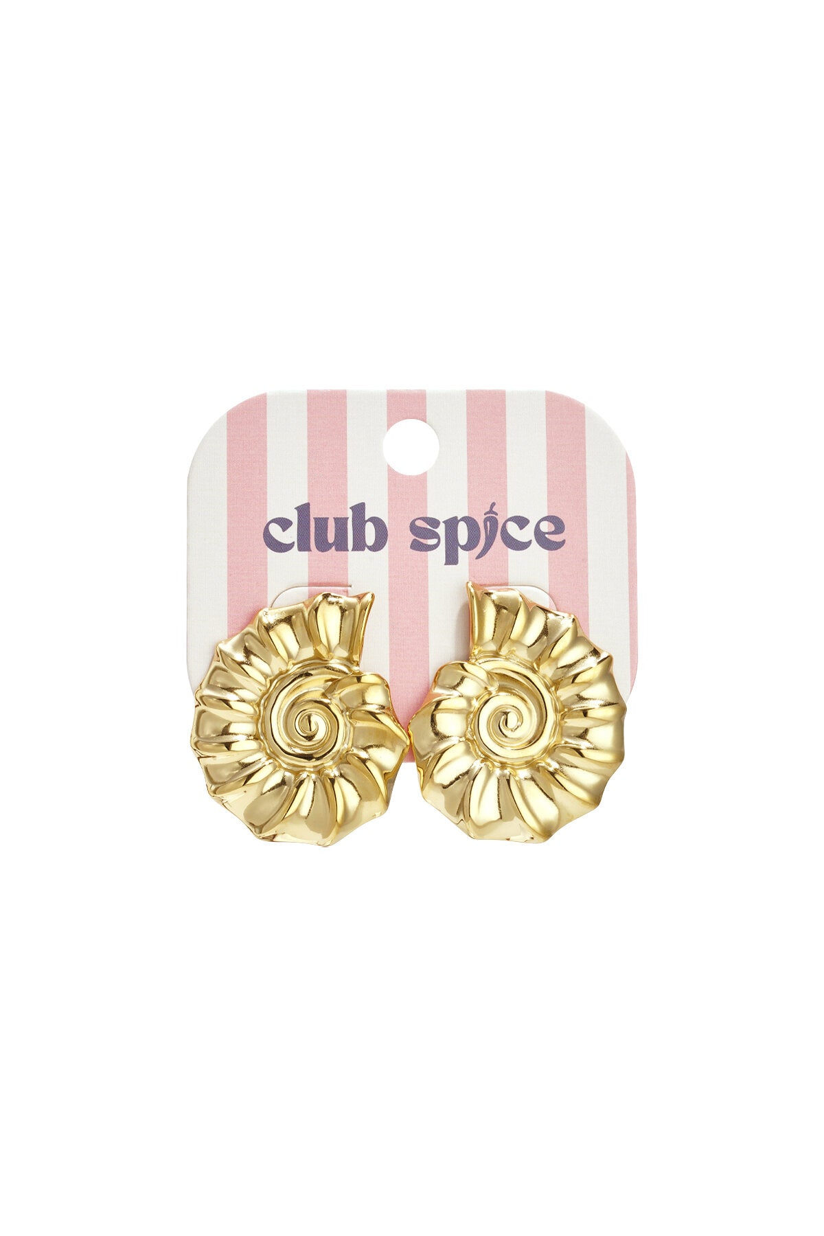 Spiral shell statement earrings