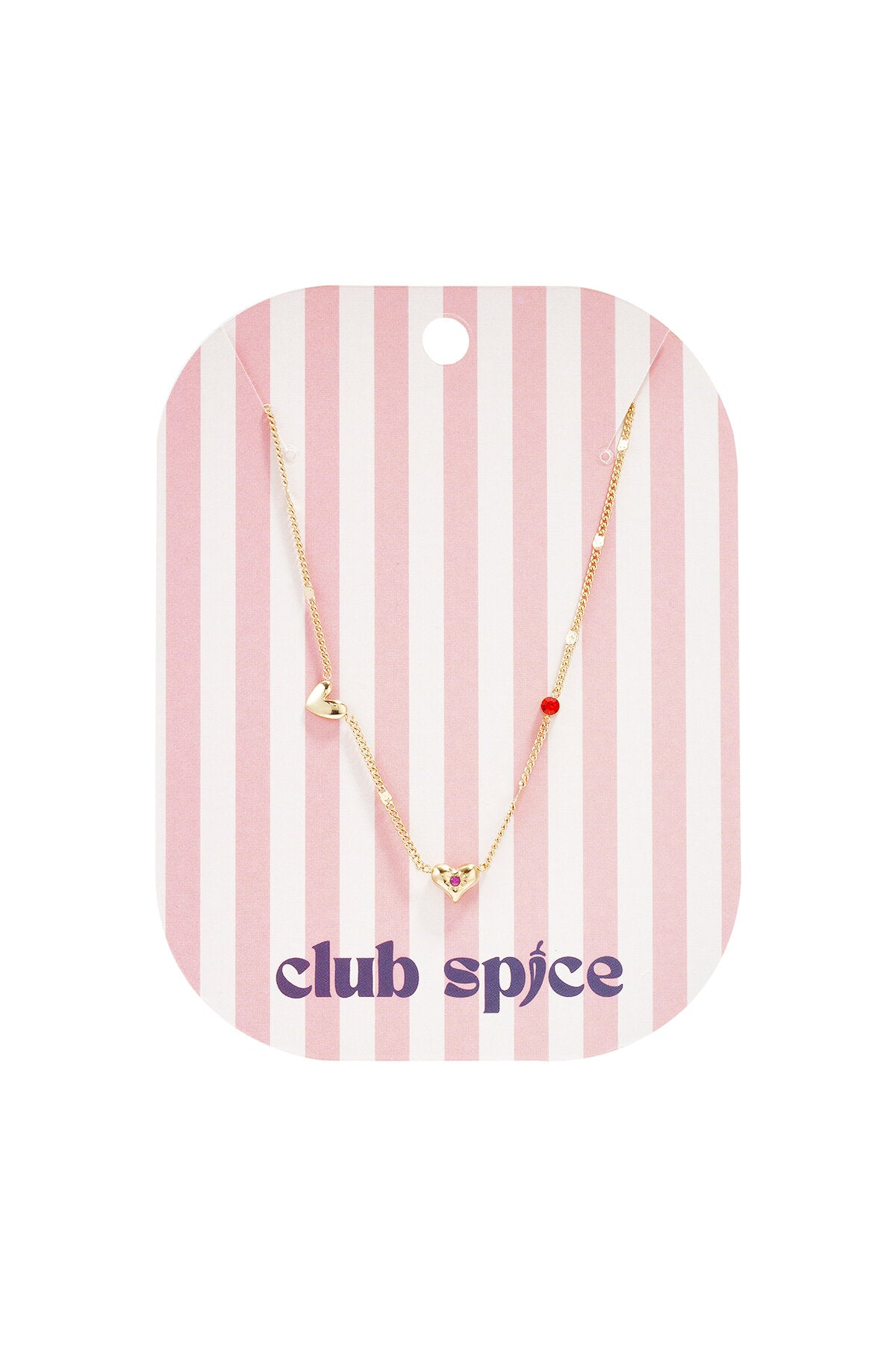 Necklace with hearts stones and pattern