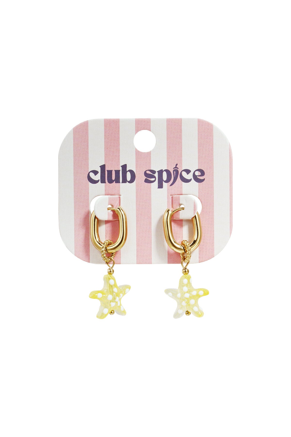 Earrings with spotted starfish