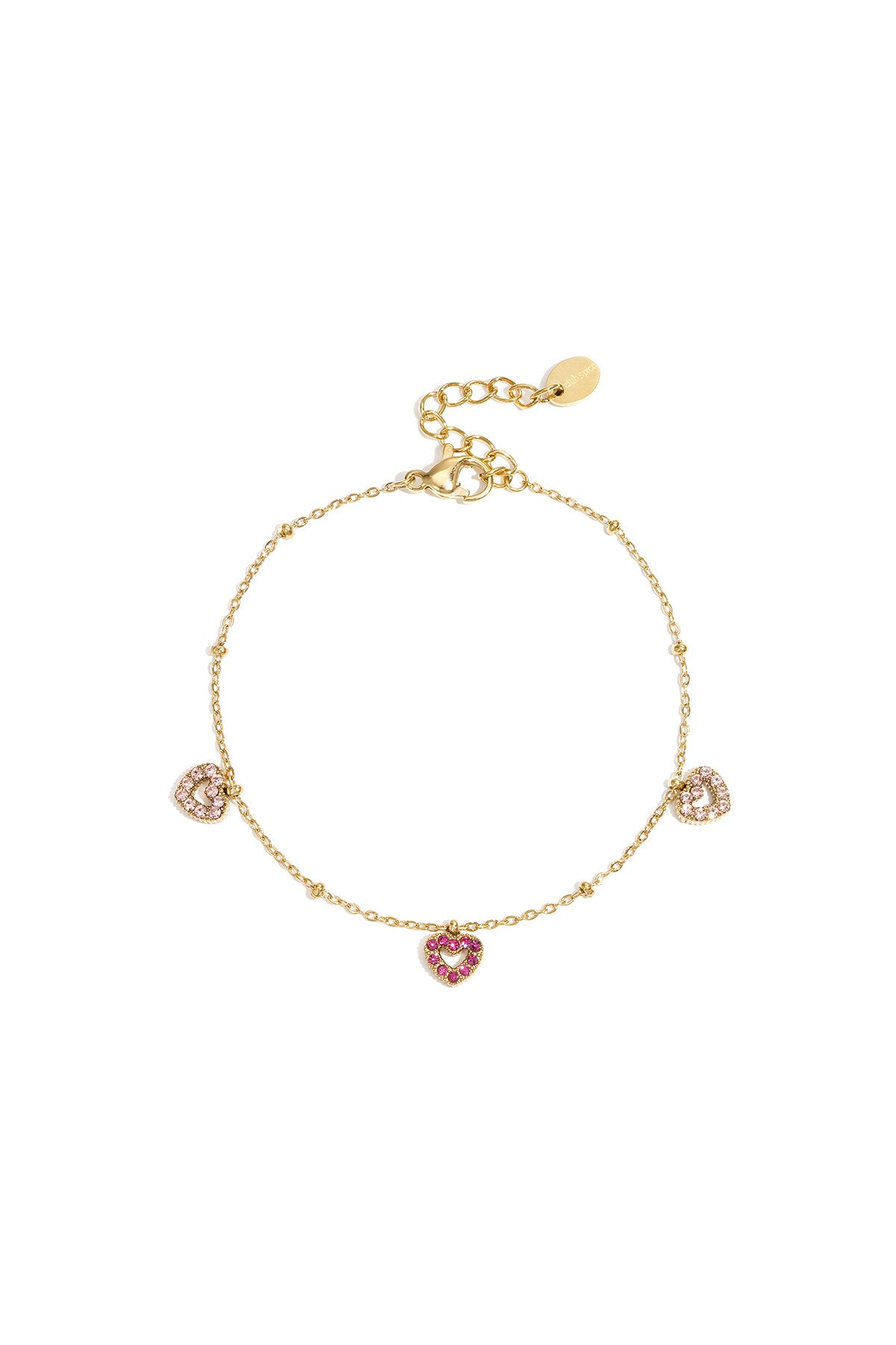 Bracelet with pink stones in hearts