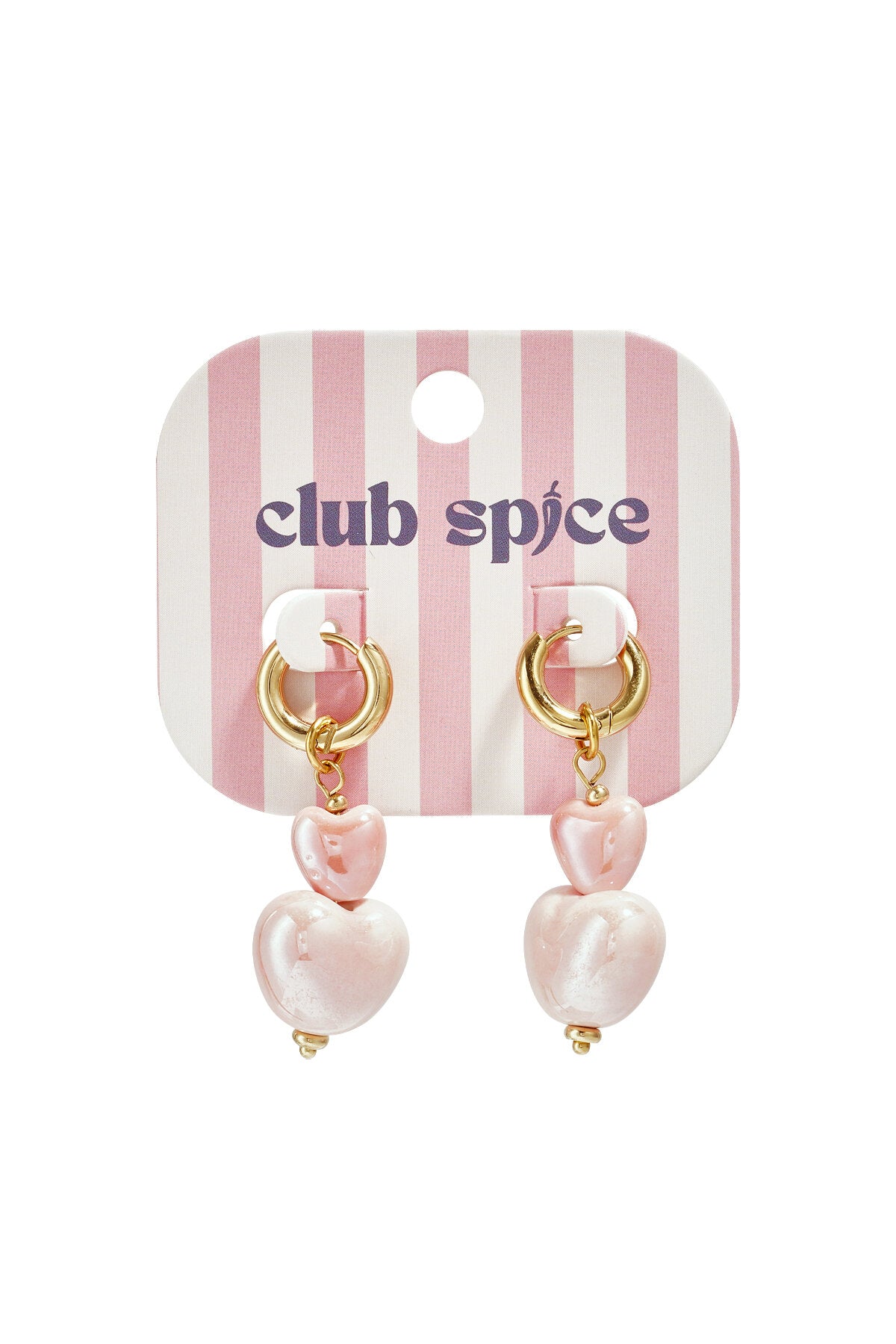 Stacked heart bead earrings