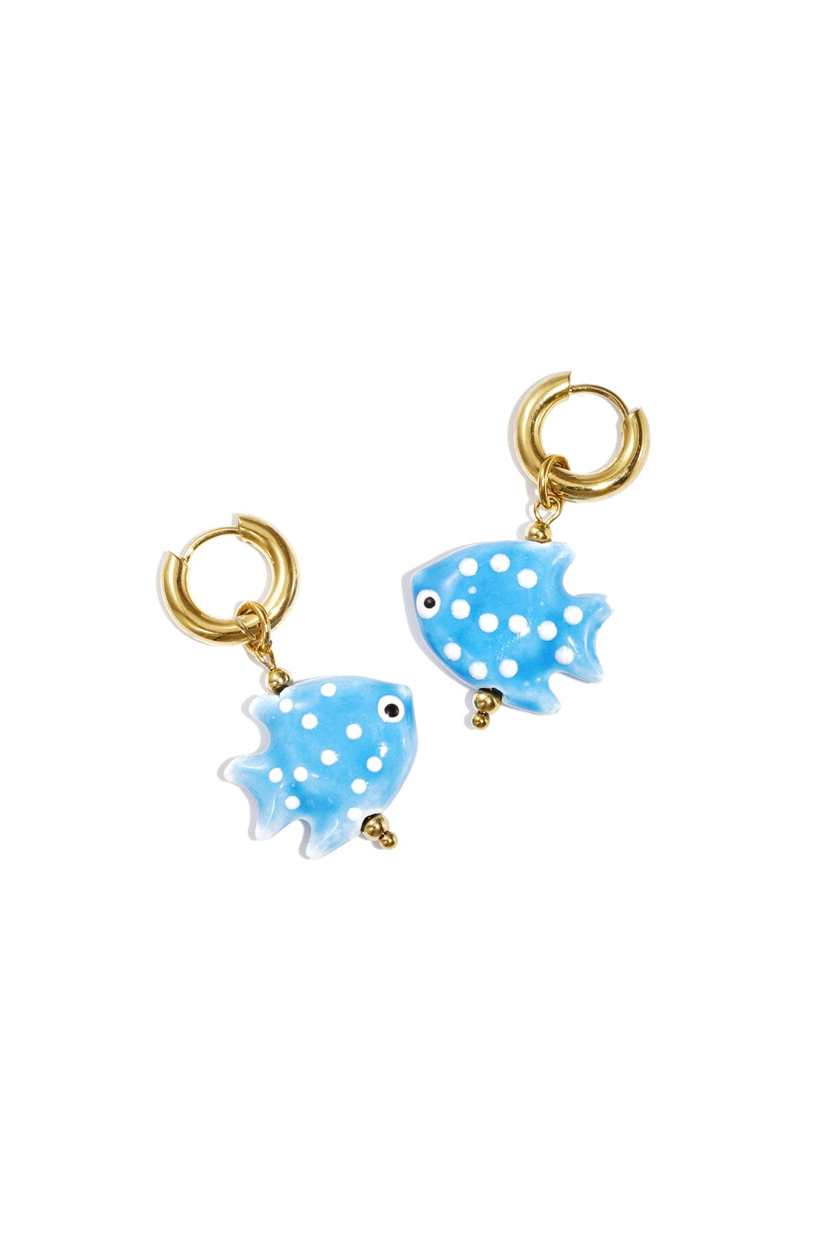 Earrings with fish charm