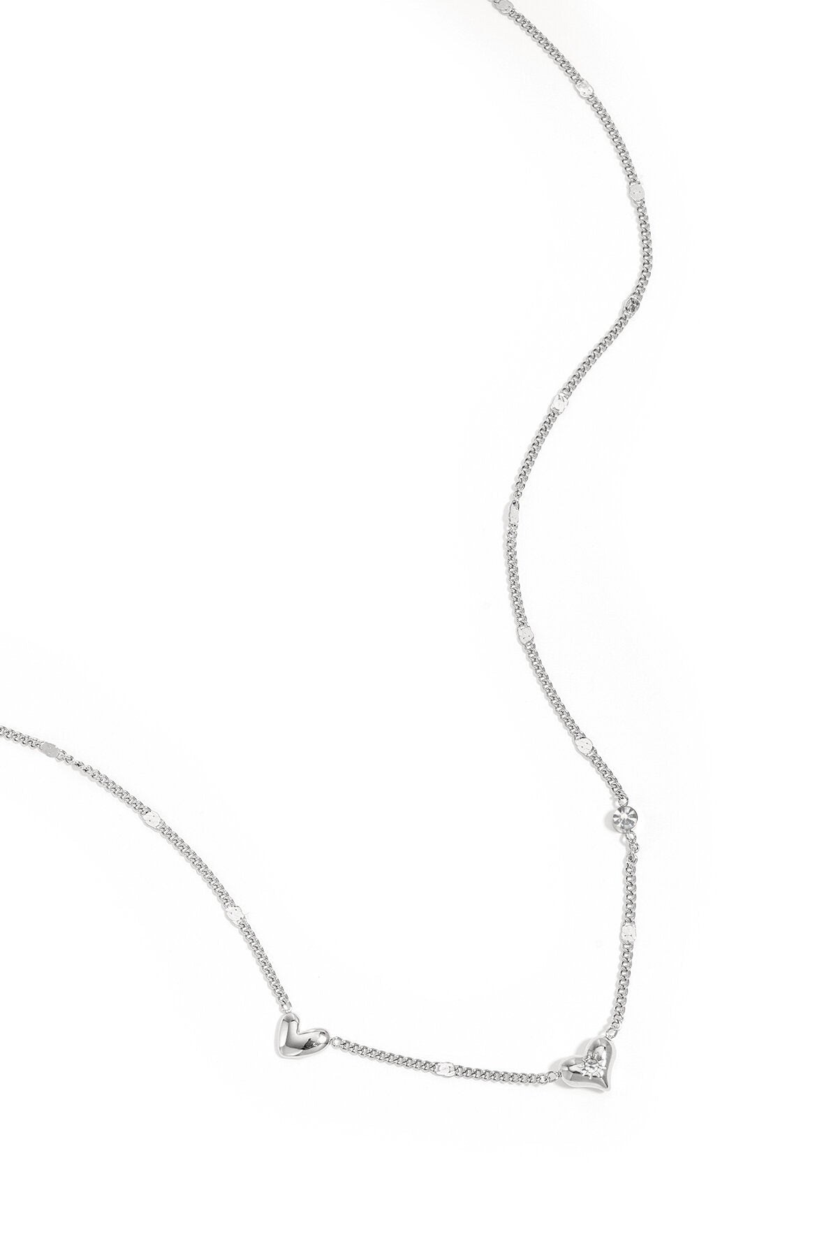 Necklace with hearts stones and pattern