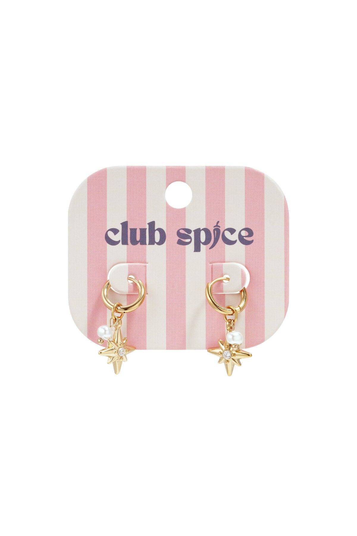 Earrings with pearl and star pendants