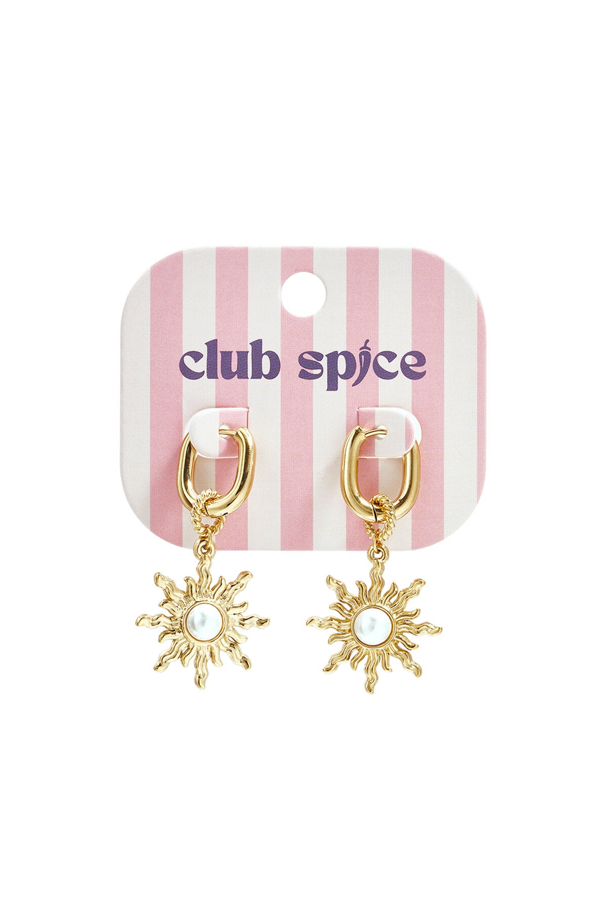Squoval earrings with boho sun charm