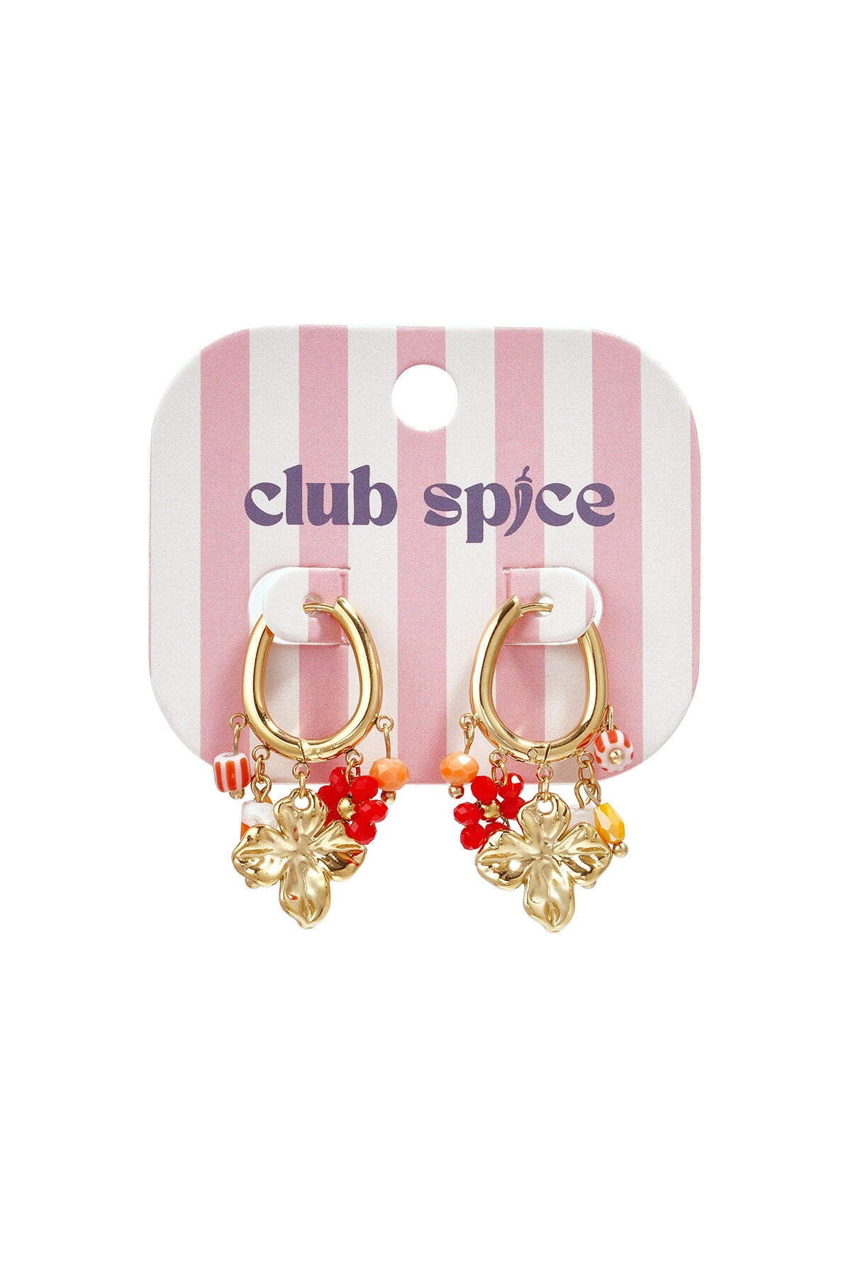 Earrings with various dangling beads