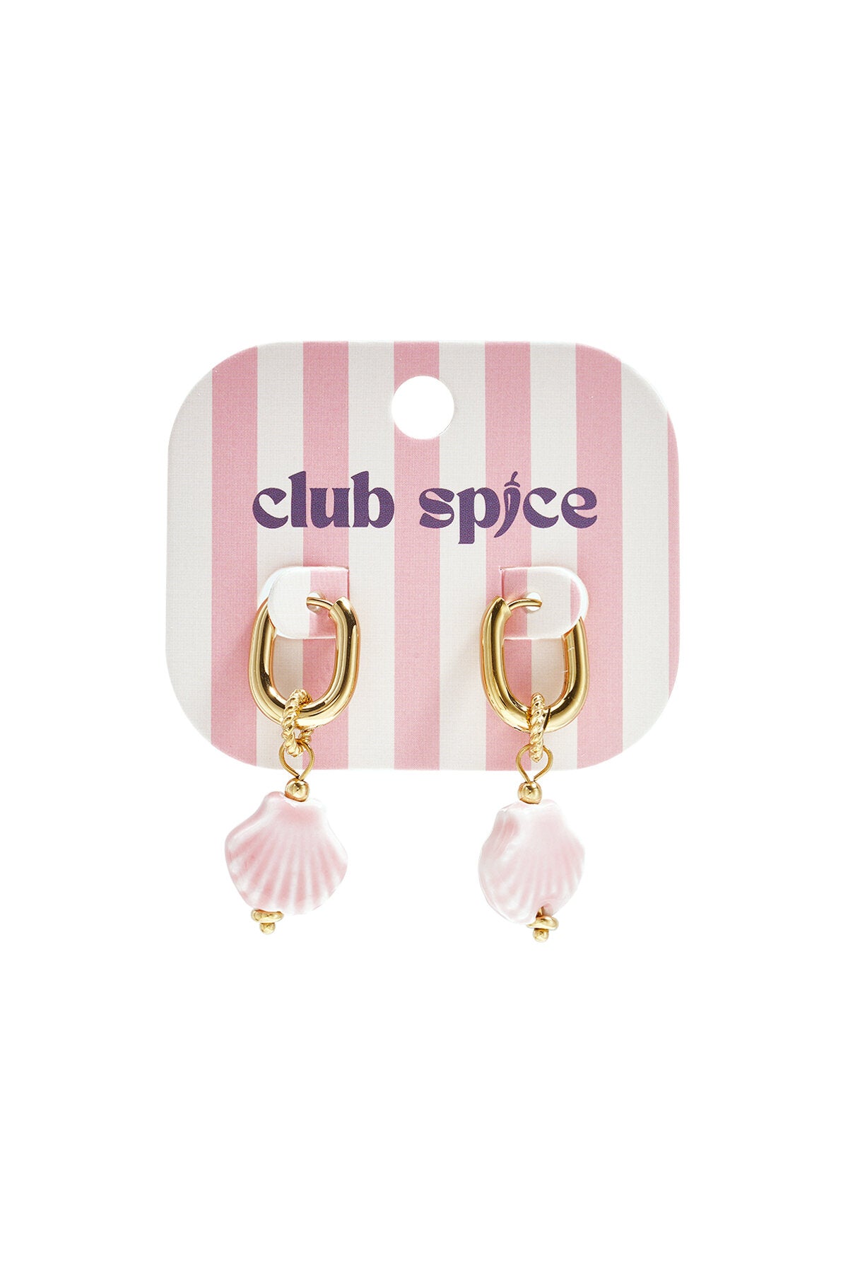 Squoval earrings with dangling shell