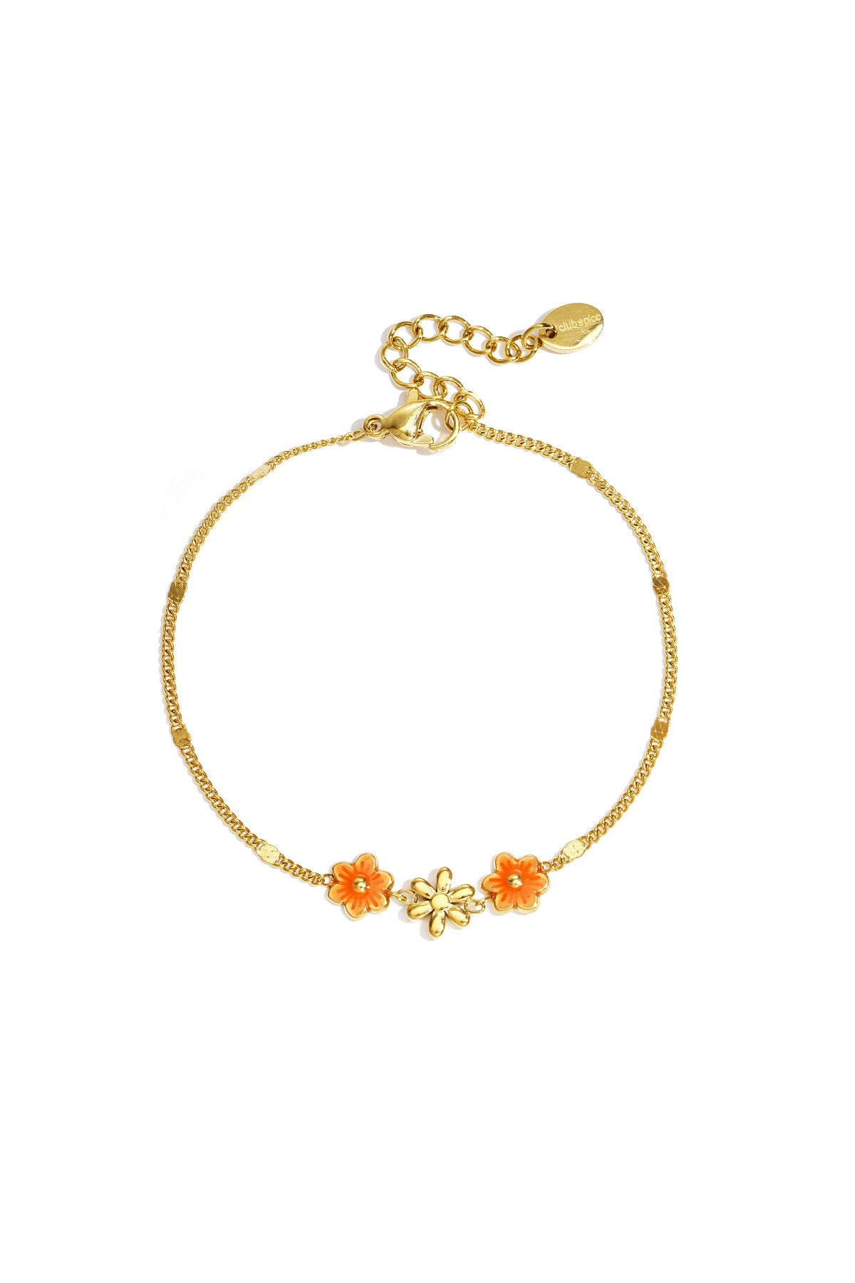 Bracelet with colored flowers