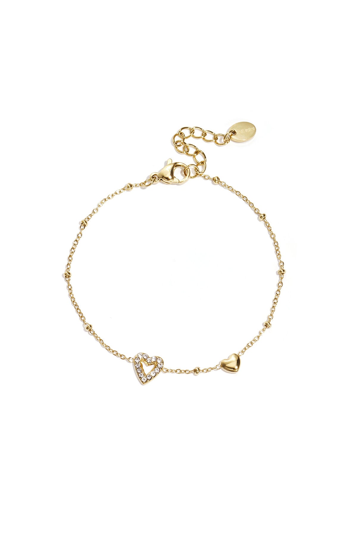 Bracelet with hearts, colored stones, and dots