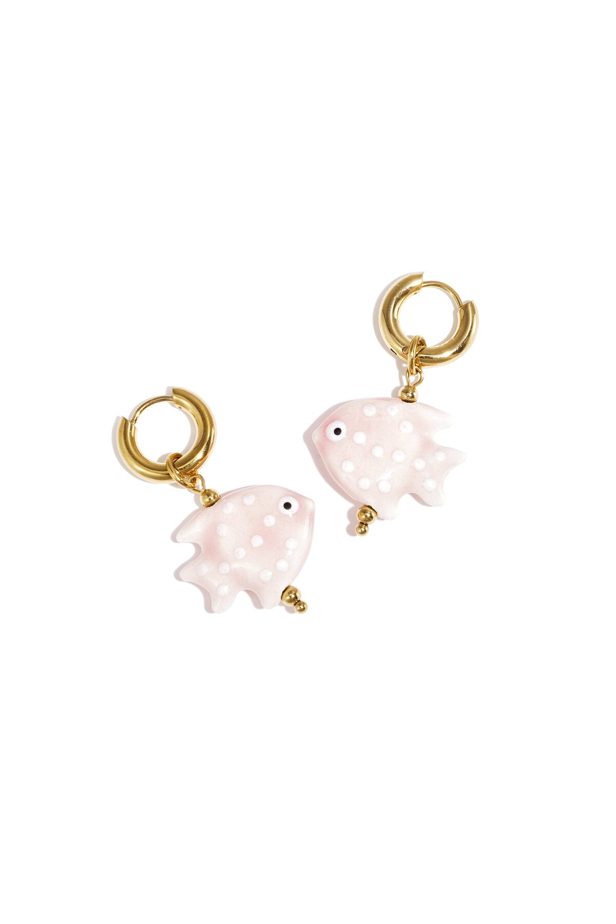 Earrings with fish charm