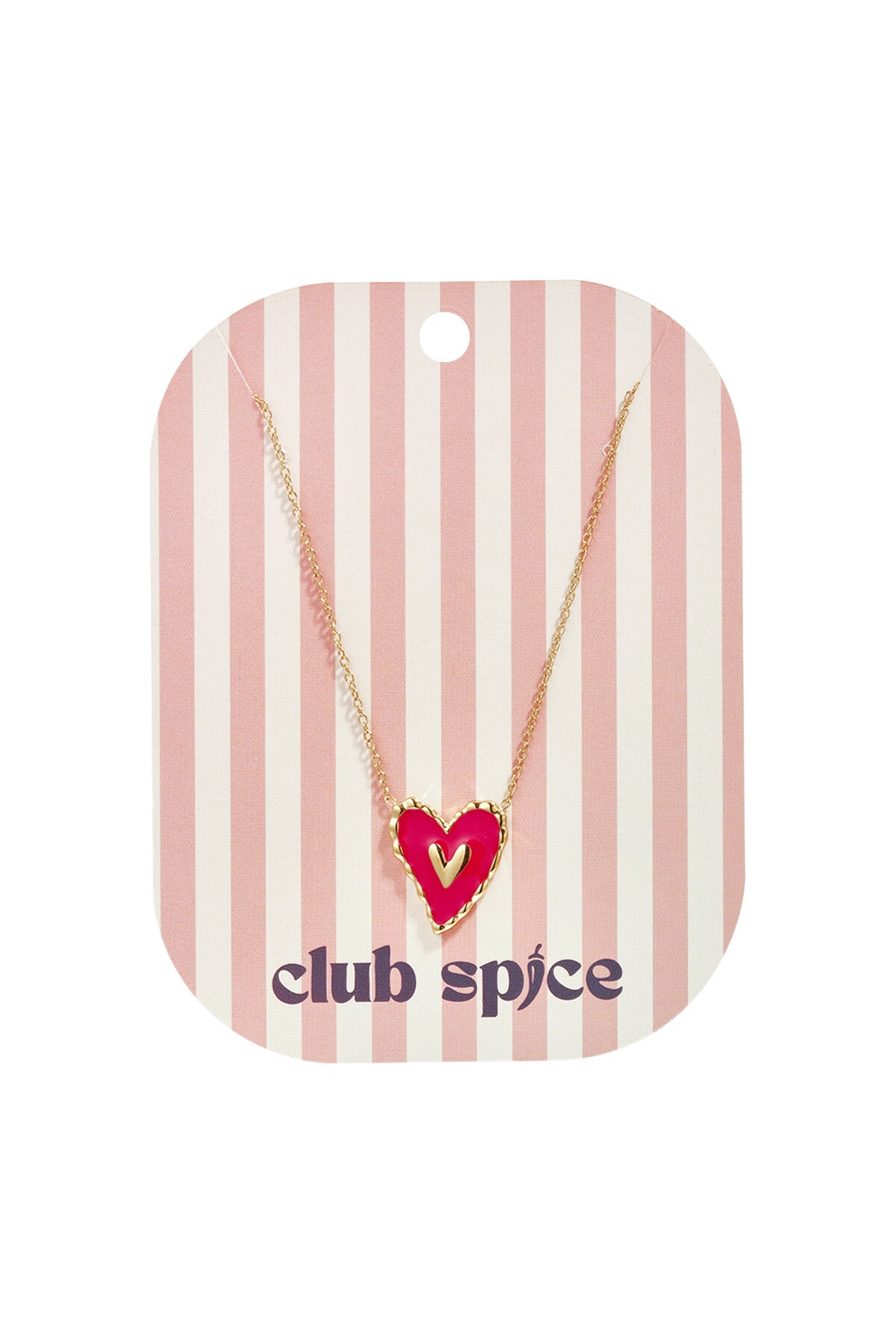 Necklace with hanging red heart