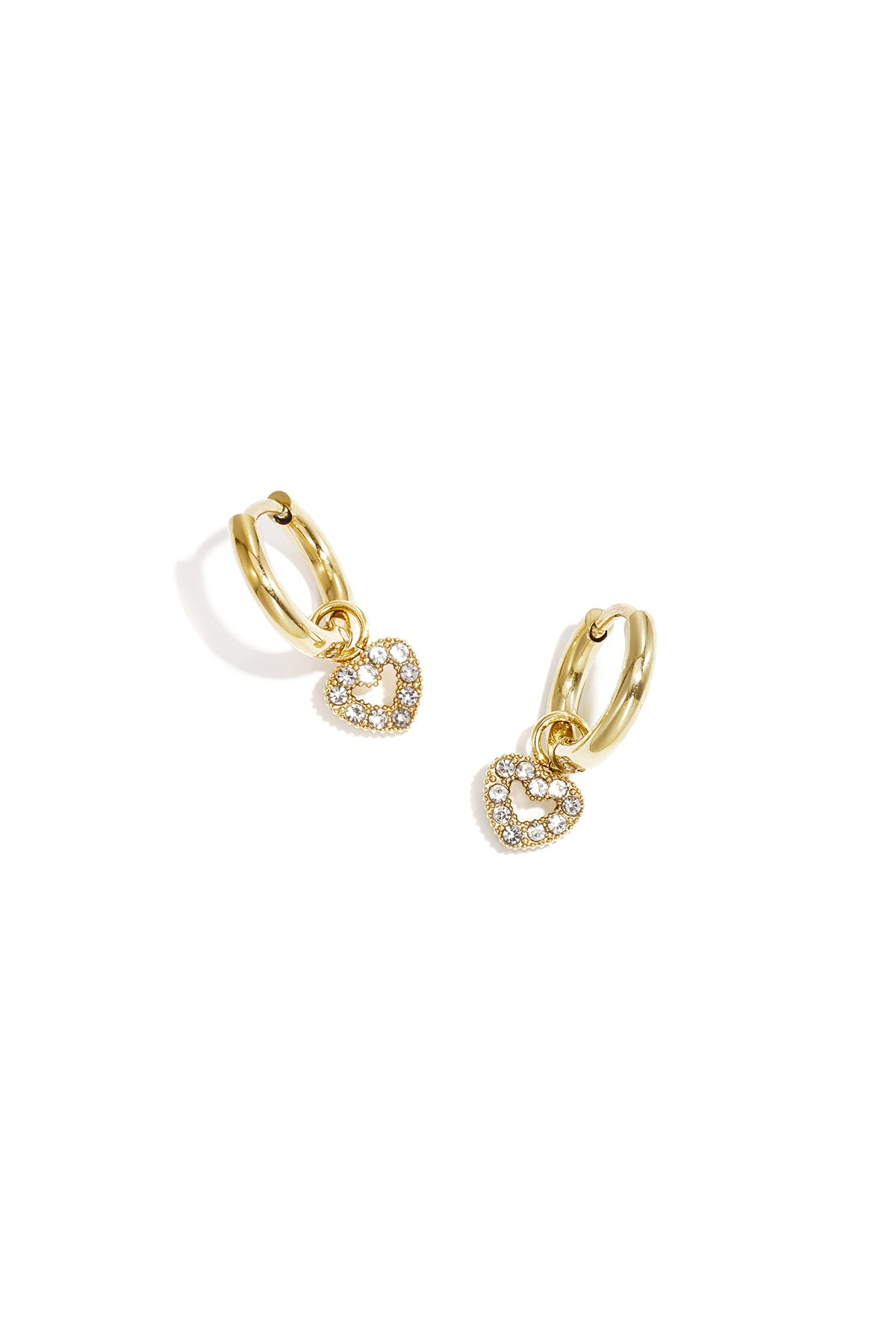 Earrings with decorated heart charm