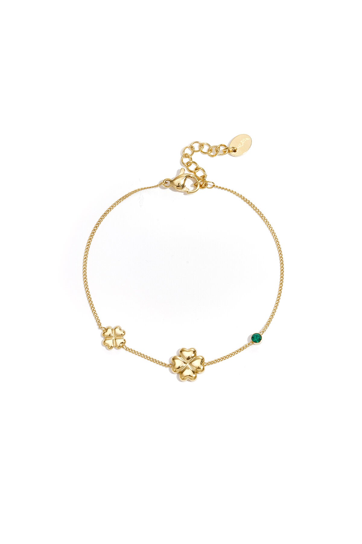 Bracelet with clovers and colored stones