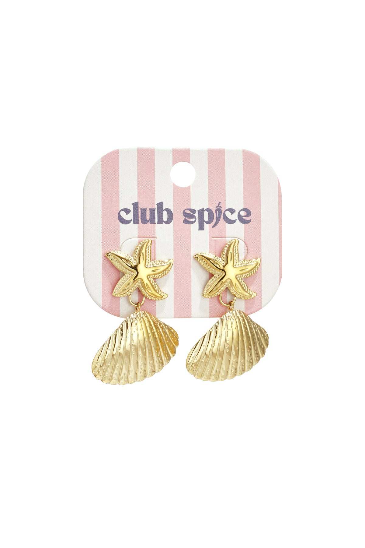 Earrings with starfish and shell