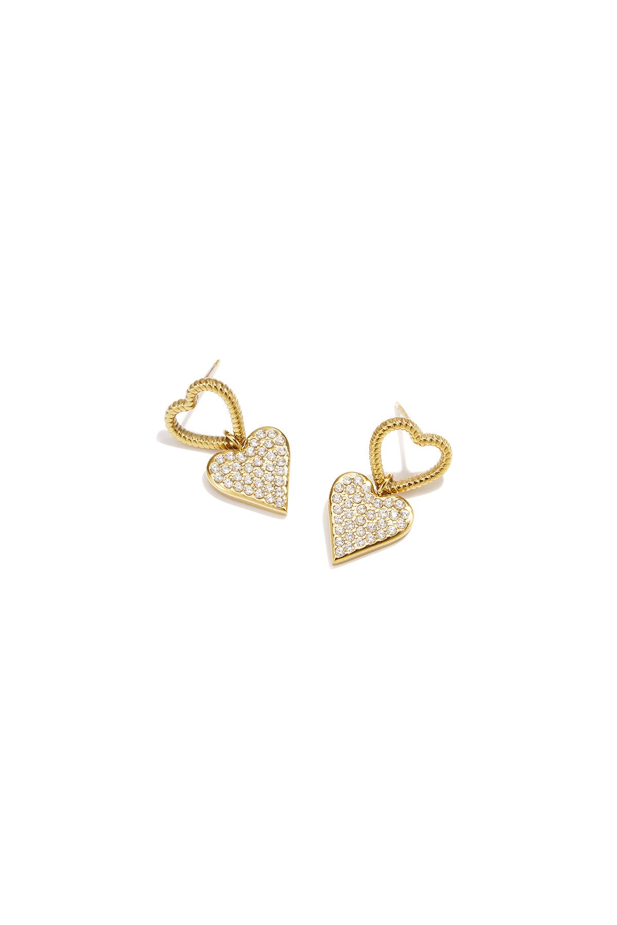 Elegant Gold Heart Drop Earrings for Daily Wear