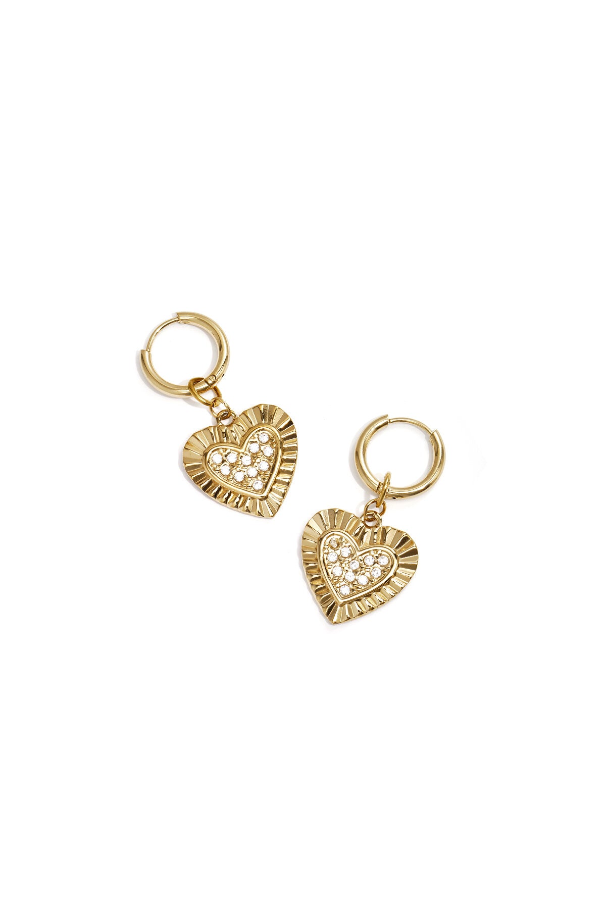 Earrings with radiant hearts