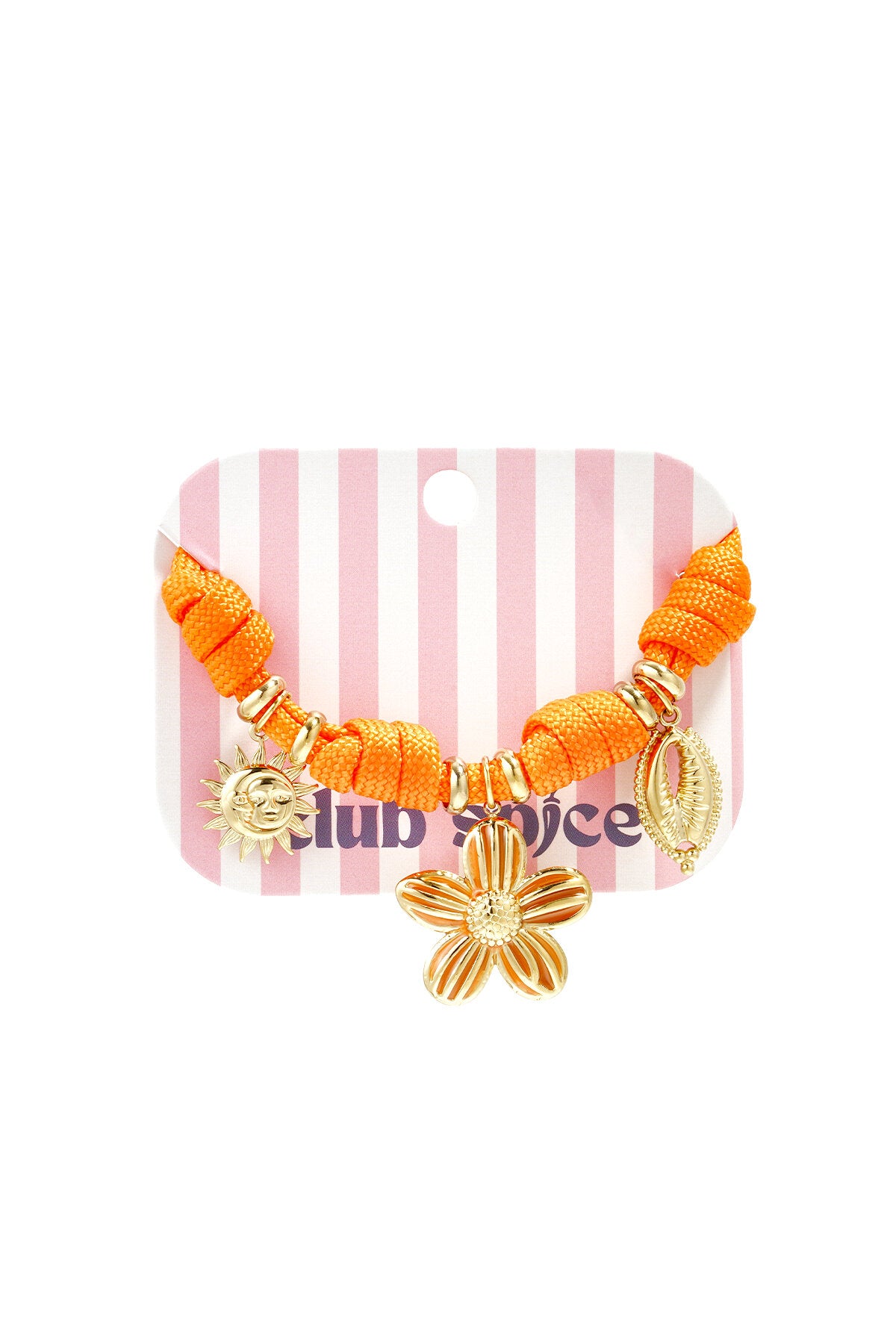 Rope bracelet with knots and various charms