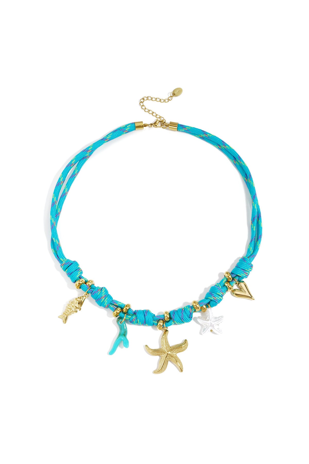 Rope chain with knots and starfish charms