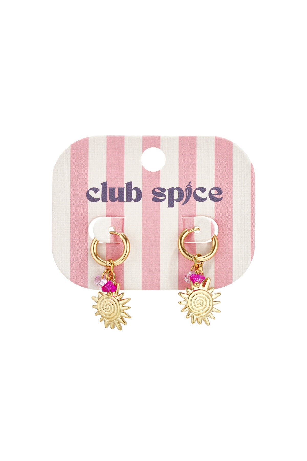 Earrings with sun charm and beads