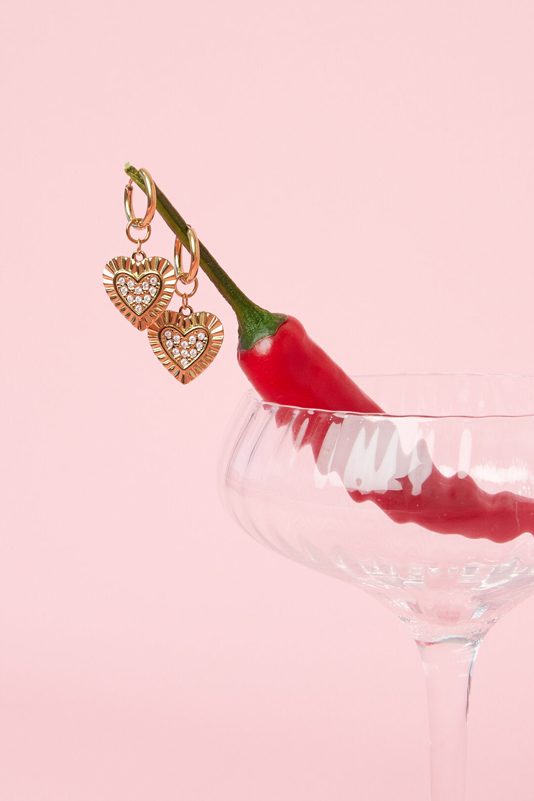 Earrings with radiant hearts
