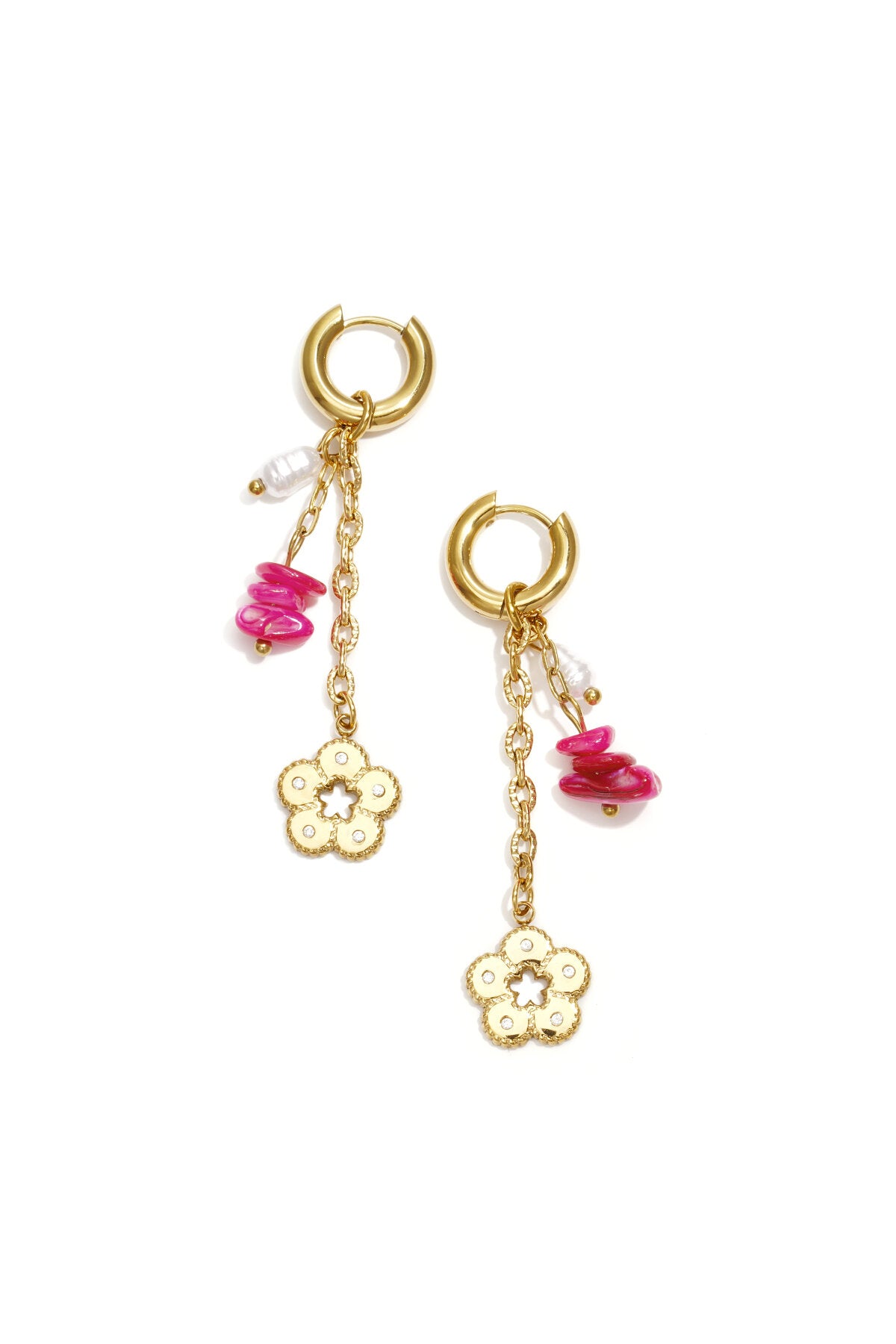 Stainless Steel Beads Earrings Flower Casual Daily Romantic Series Women's jewelry