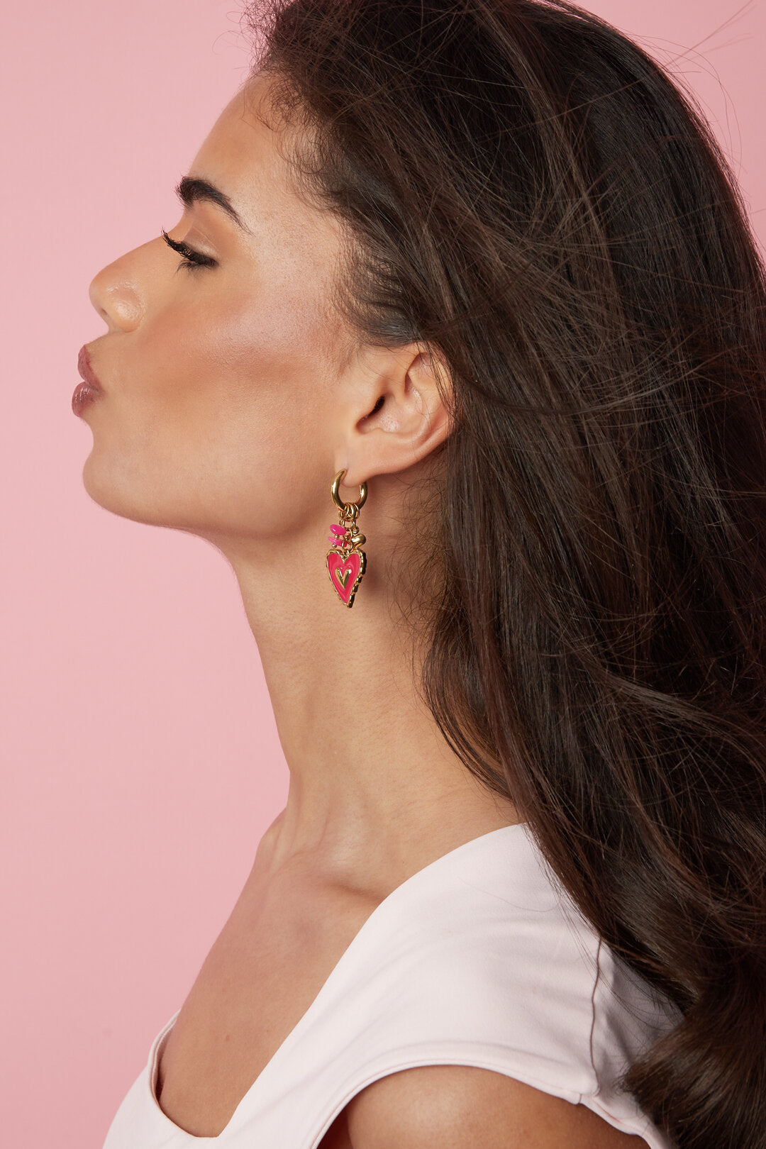 Stainless Steel Drop Earrings Heart Sweet Valentine's Day Romantic Series Women's jewelry