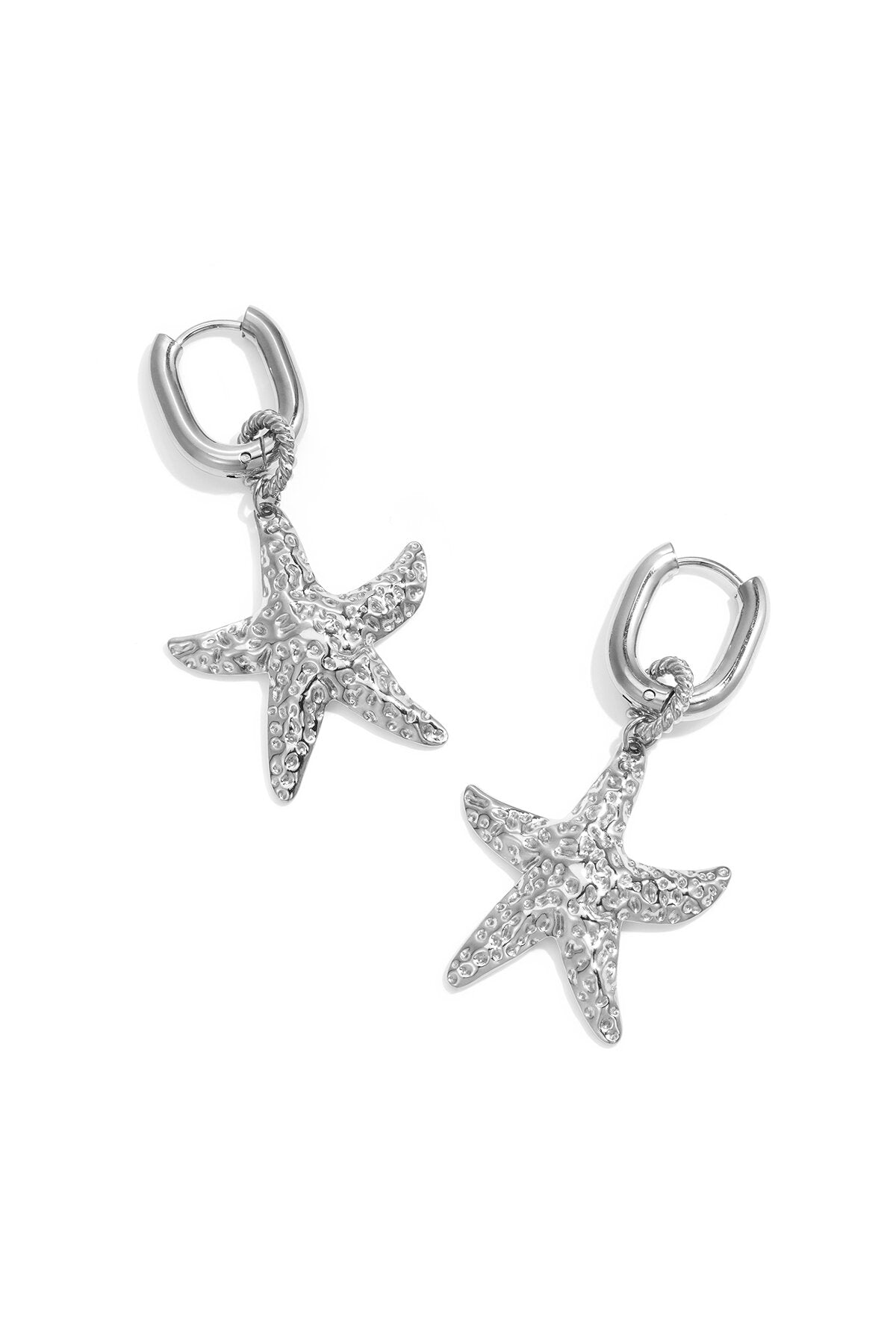 Squoval earrings with starfish pendant