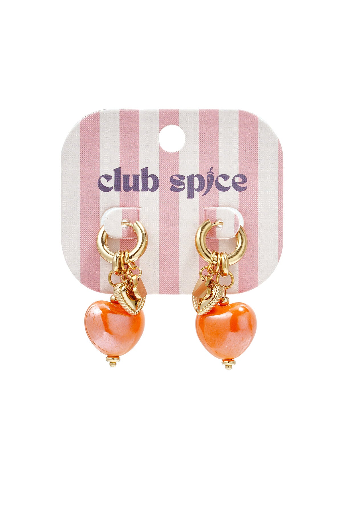 Earrings with heart pendants