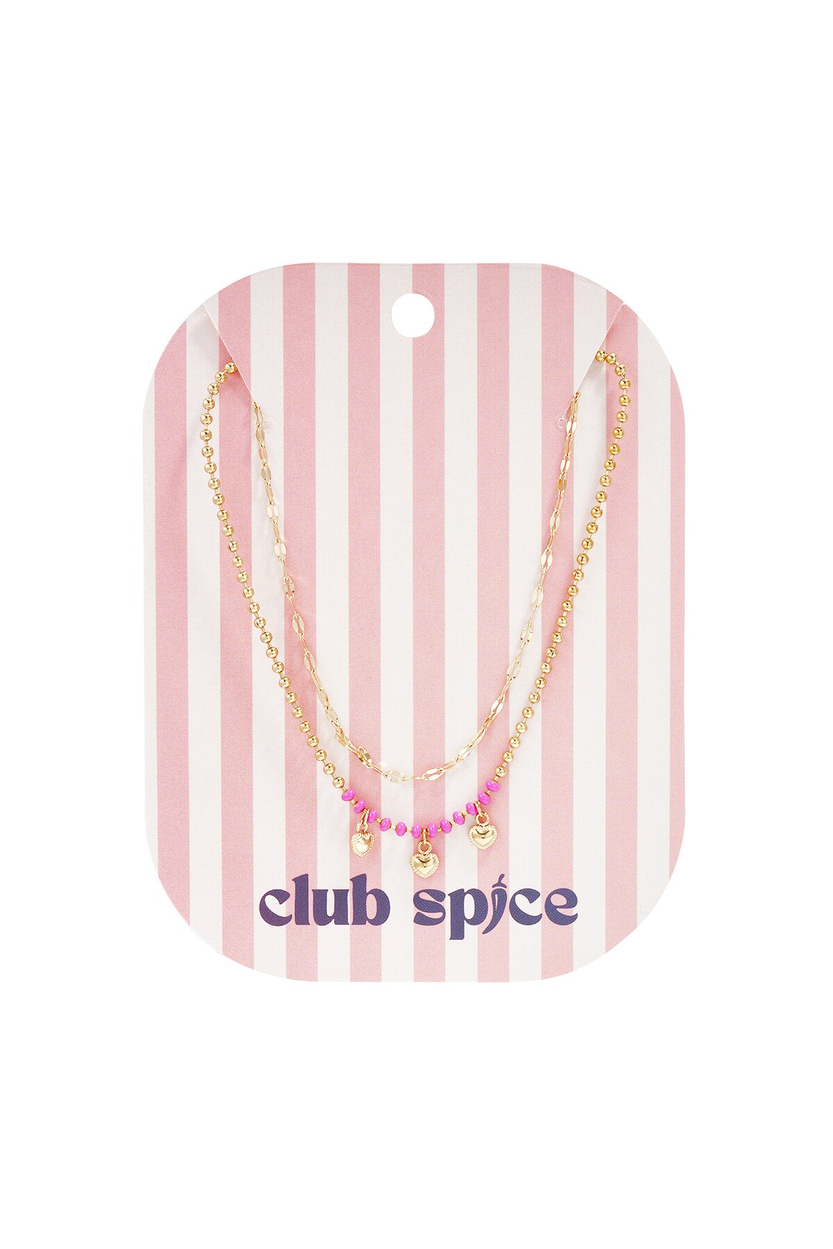 Layered necklaces with beads and hearts