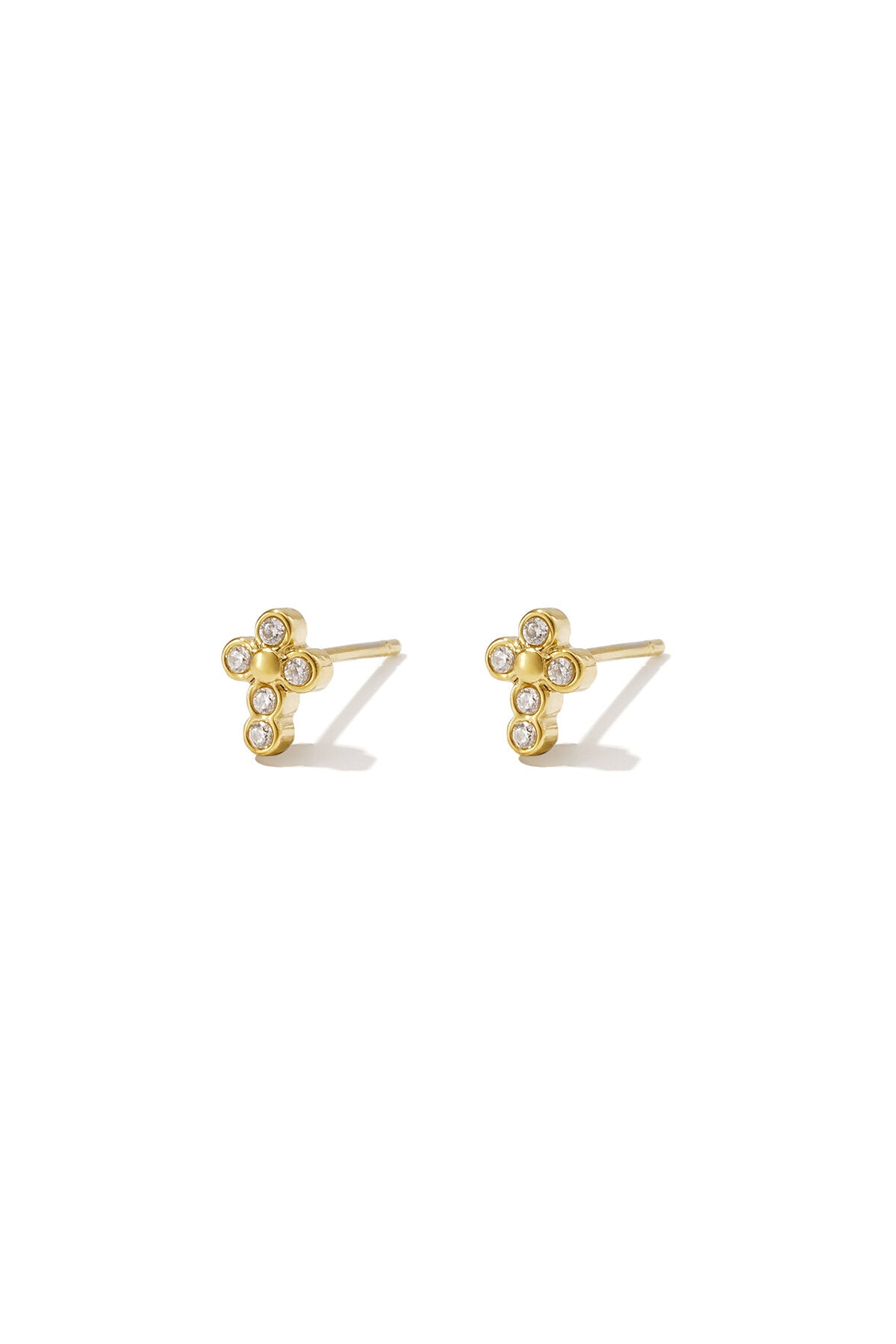 Roestvrijstalen oorknopjes met kruisje, casual, alledaags en eenvoudig, dames sieraden