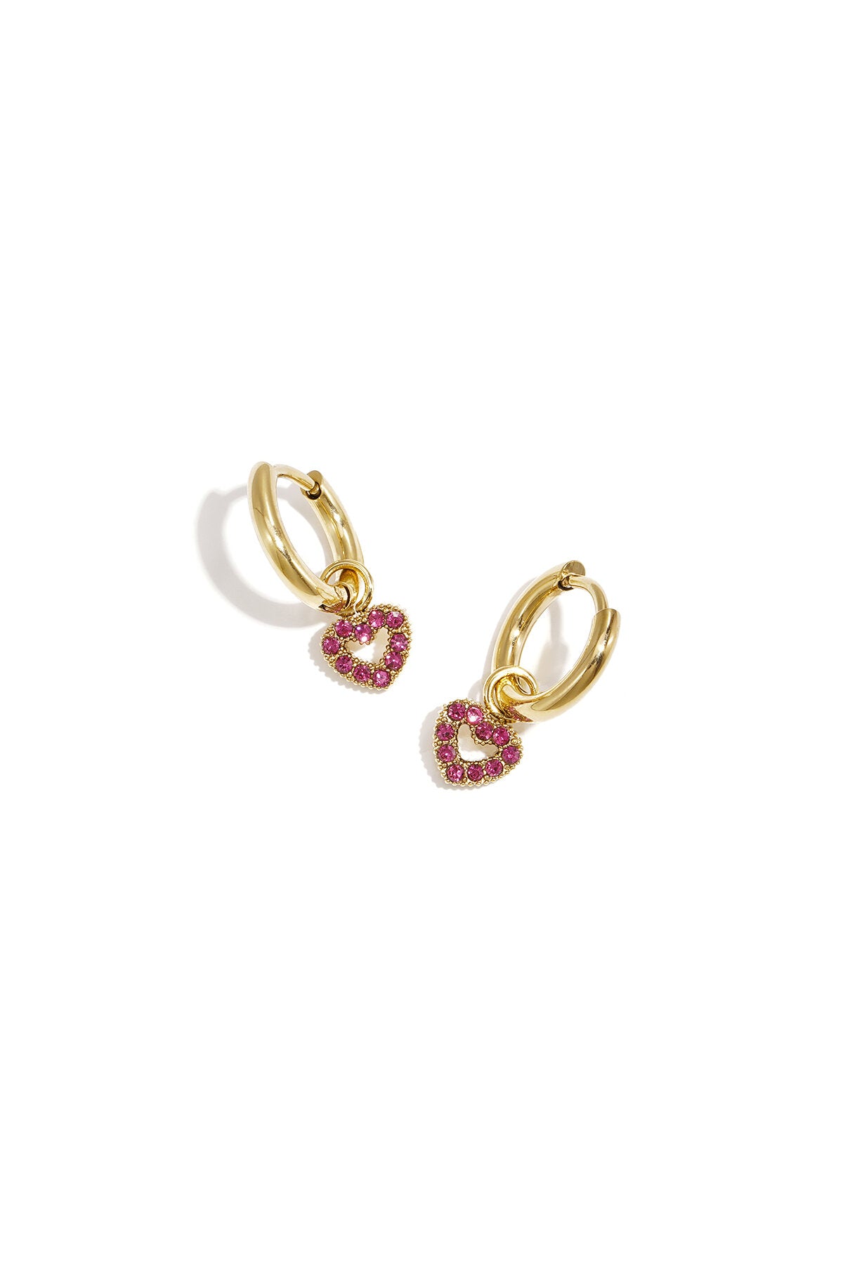 Earrings with decorated heart charm