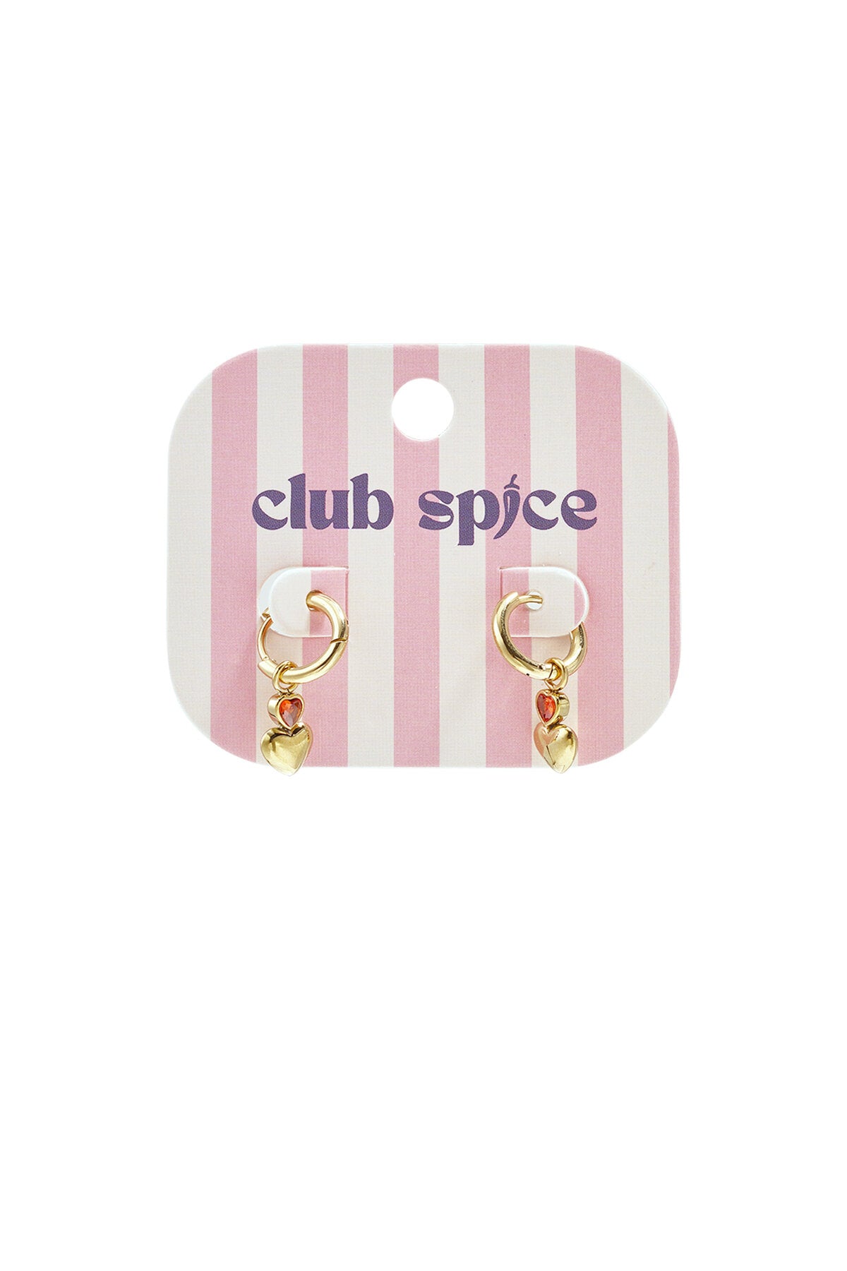 Earrings with dangling hearts and a heart-shaped stone