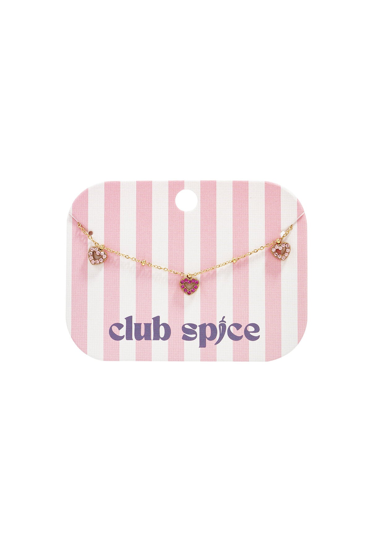 Bracelet with pink stones in hearts