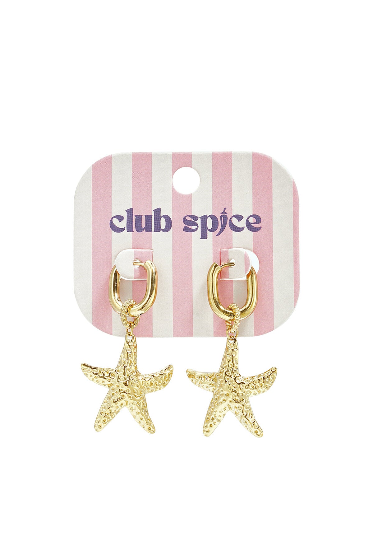 Squoval earrings with starfish pendant